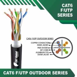 Cat6 f utp pe Outdoor Cable 23 awg 4 pair 305m 6xxx5b cat6-BLACK