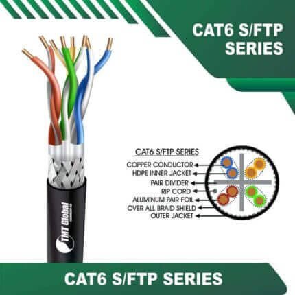 Cat6 s ftp 6x536MKK PE Outdoor Cable 23 awg 4 pair 305m Cat6 s ftp 6x532BKK PE Outdoor Cable 23 awg 4 pair 305m cat6-BLACK