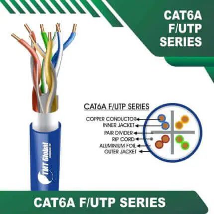 Cat6a 23awg 4 twisted pair F-UTP cable 305m LSZH