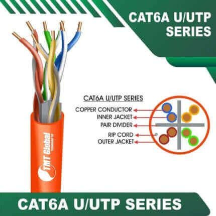 Cat6a u utp cable lszh 23 awg 4 pair 305m 6axx7b Series cat6a-ORANGE