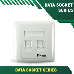 86X86 DUAL PORT FLAT DATA SOCKET WHITE