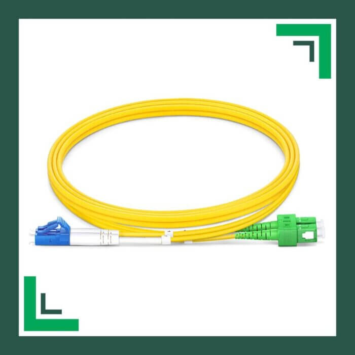 Fiber Patch Cord Single Mode SC-APC to LC-UPC Duplex Patch cable LSZH