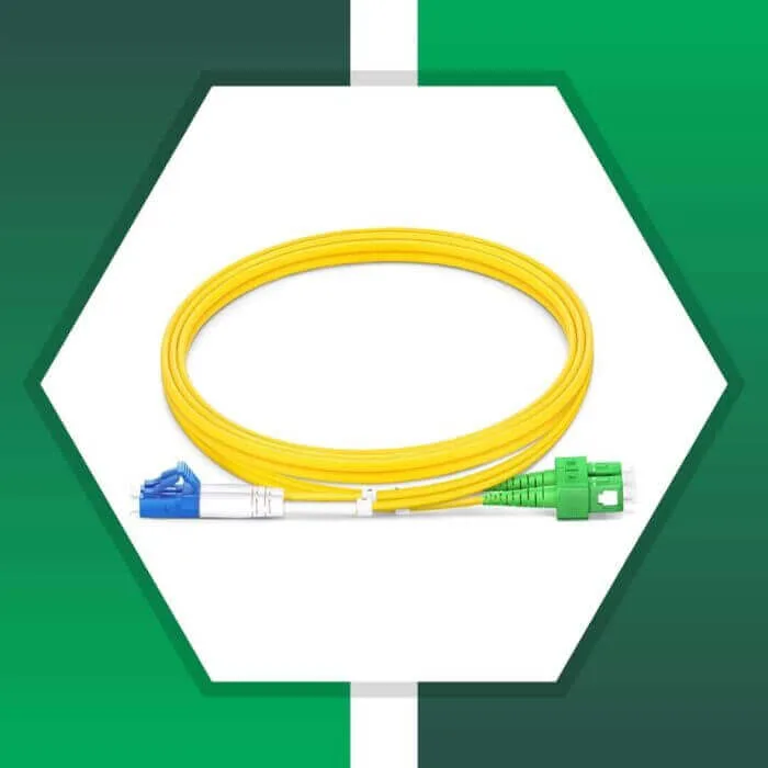 Fiber Patch Cord Single Mode SC-APC to LC-UPC Duplex Patch cable LSZH