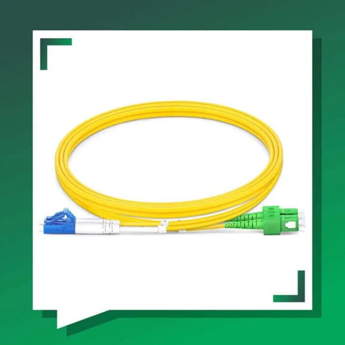 Fiber Patch Cord Single Mode SC-APC to LC-UPC Duplex Patch cable LSZH