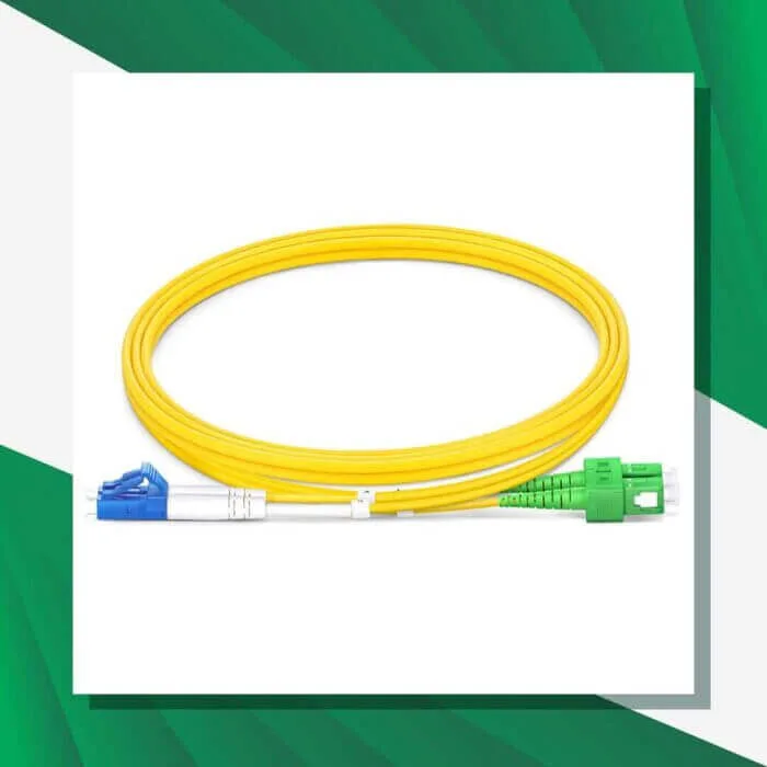 Fiber Patch Cord Single Mode SC-APC to LC-UPC Duplex Patch cable LSZH