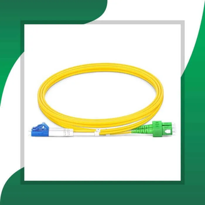 Fiber Patch Cord Single Mode SC-APC to LC-UPC Duplex Patch cable LSZH