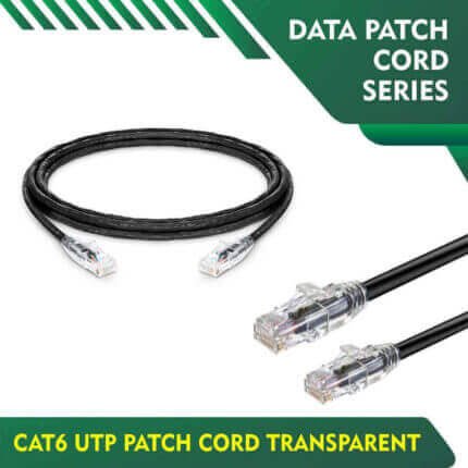Cat6 utp Transparent Black Patch cord cat6 23awg BC utp patch cord series 0.15 meter - Black