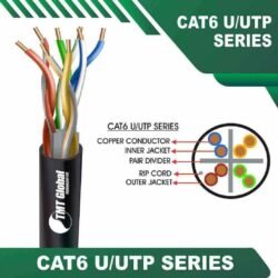 Cat6 U utp pe Outdoor Cable 23 awg 4 pair 305m 6xxx5b cat6-BLACK
