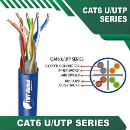 cat6 23awg 4 twisted pair U-UTP Network Cable 305m tmt global products range network cable cat3 cat5e cable cat6 cable cat6a cable cat7 cable cat8 cable full copper LSZH and ethernet cables