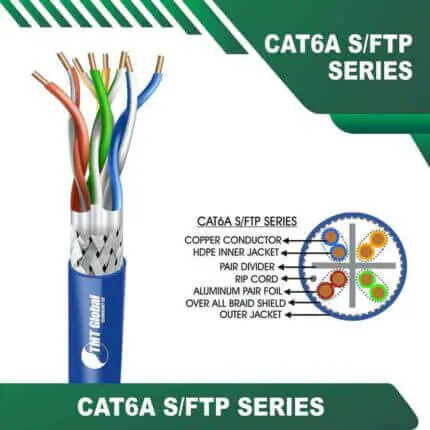 lan cable color code Cat6a 23awg S/FTP 305m LSZH 23AWG 4PAIR CAT6A S/FTP CABLE 305M