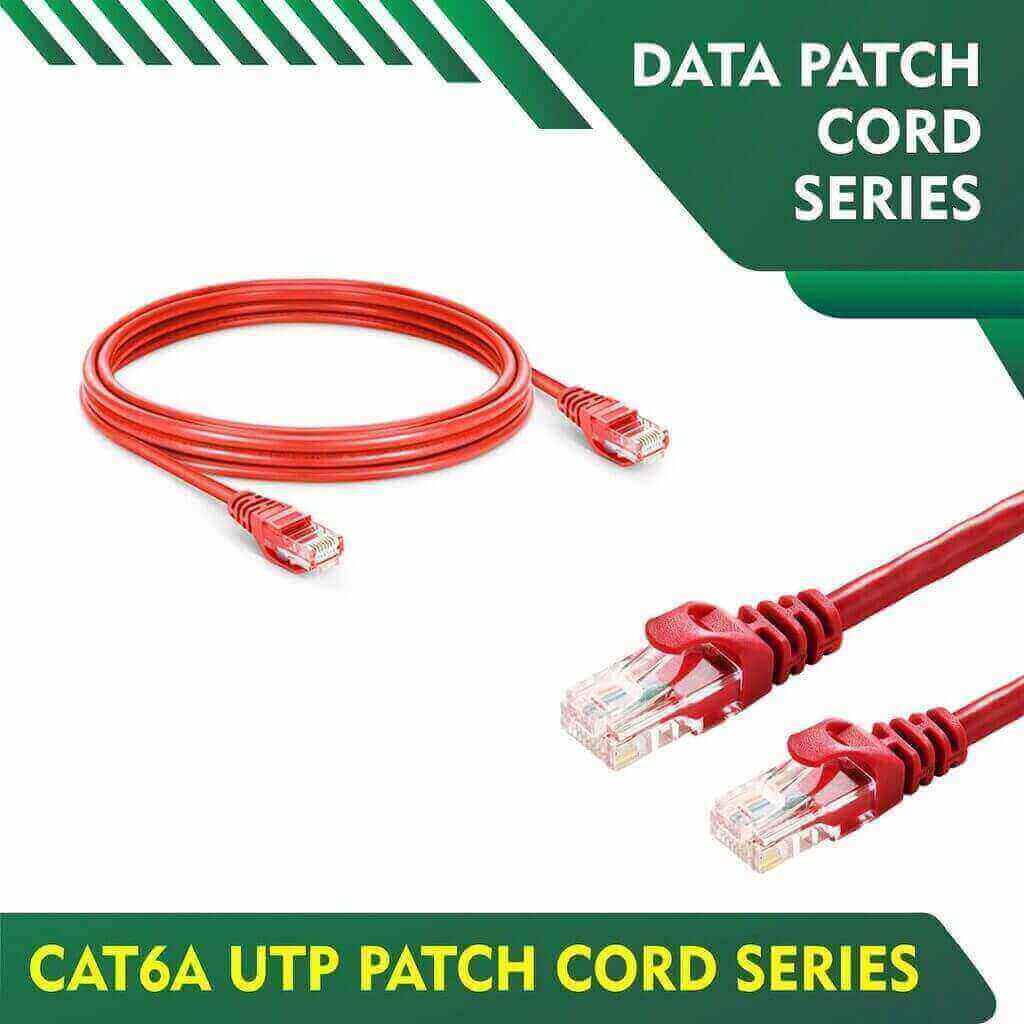 cat6a 23awg utp patch cord series 0.15 meter - RED