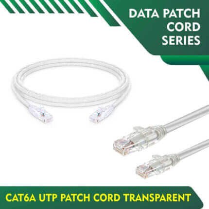 Cat6a utp 6A3RMWXX Transparent Patch cord Cat6 utp Transparent White Patch cord Network Cable Patch Cords cat6a utp lan patch cord series 0.15 meter
