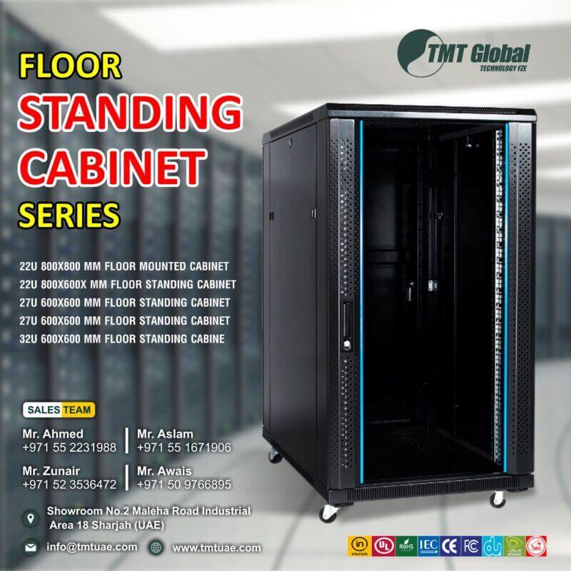 tmt global cabinet and racks products rang 6u 9u 12u 15u 18u 22u 27u 32u 37u 42u 47u network cabinets racks with cable manager approved by Etisalat and du