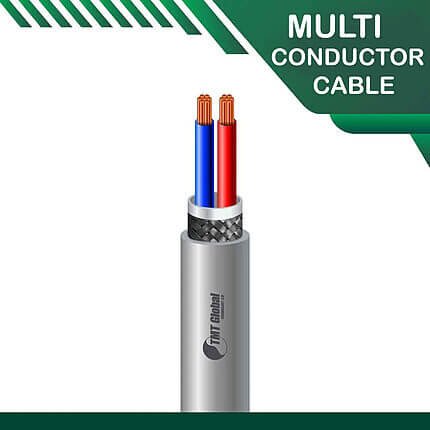 2 core Multi conductor cable braid shielded 16 to 24 awg 305m