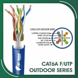 Cat6a F UTP Outdoor Solid Cable 23awg 4 twisted pair 305m
