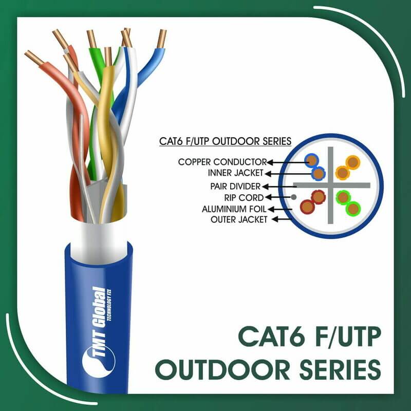 Cat6 f utp 6xxx2B PE Outdoor Cable 23 awg 4 pair 305m