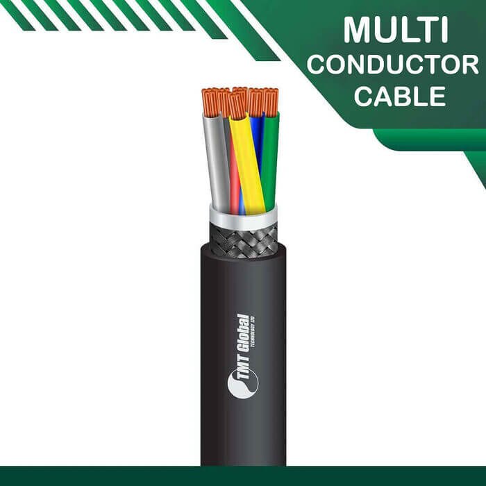 6 core Multi conductor cable PE braid shielded outdoor 16 to 24 awg 305m