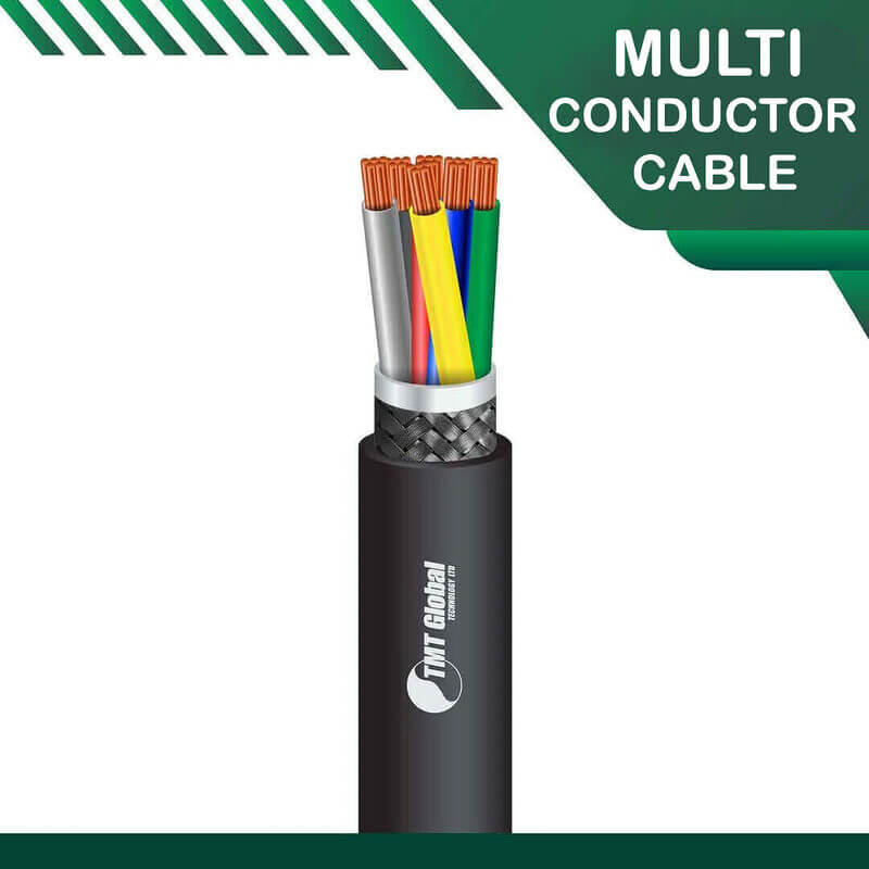 6 core Multi conductor cable PE braid shielded outdoor 16 to 24 awg 305m