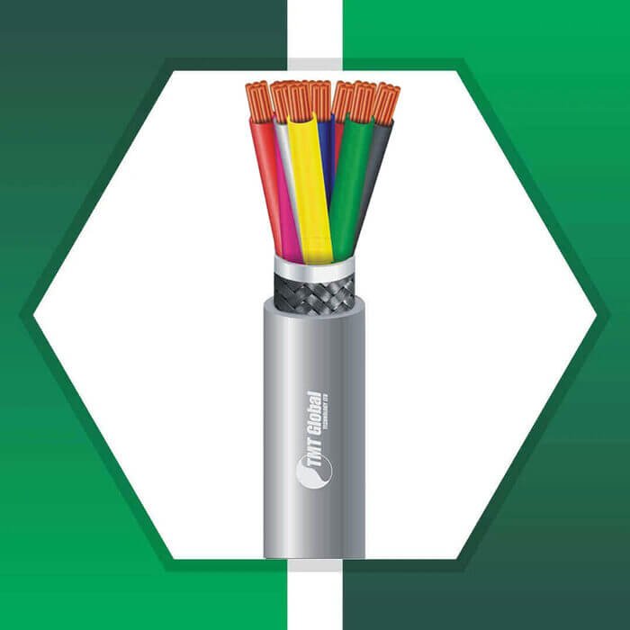 : 8 core control cable braid shielded PE outdoor 10 to 24 awg