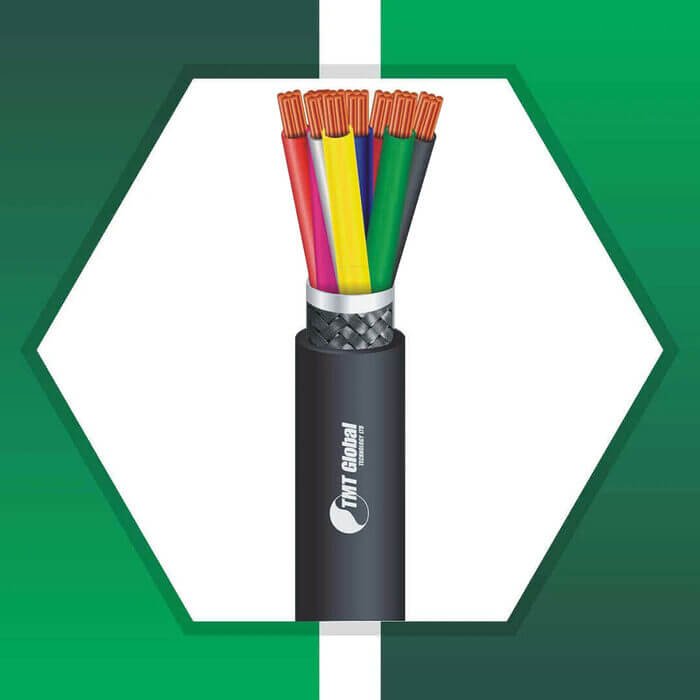 : 8 core control cable braid shielded PE outdoor 10 to 24 awg