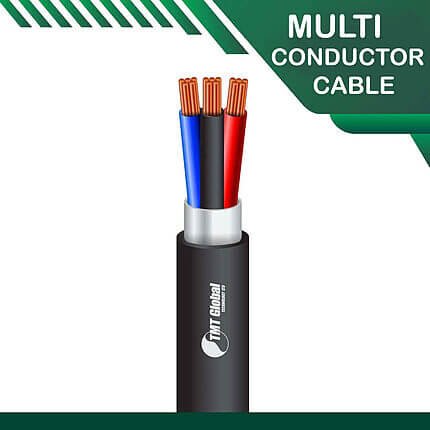 3 core Multi conductor cable PE shielded outdoor 16 to 24 awg 305m