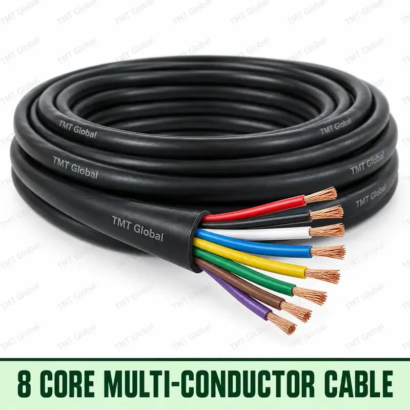 TMT Global 8-core unshielded multi-conductor cable with eight visible copper conductors.