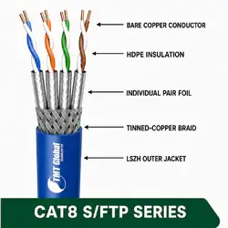 CAT8 S/FTP LSZH Network Cable 23 AWG 4 Pair 305 m – 8X539BLX Series