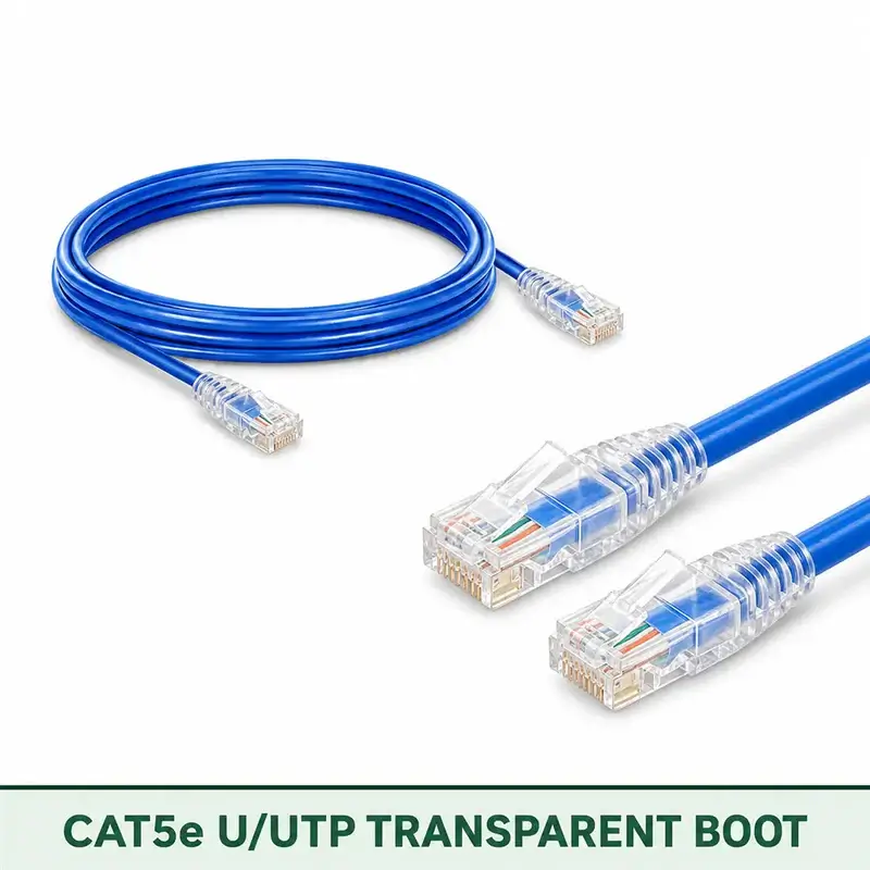 Cat5e U/UTP 5X4RMULXXX Series | 24 AWG Transparent Network Patch Cord blue color