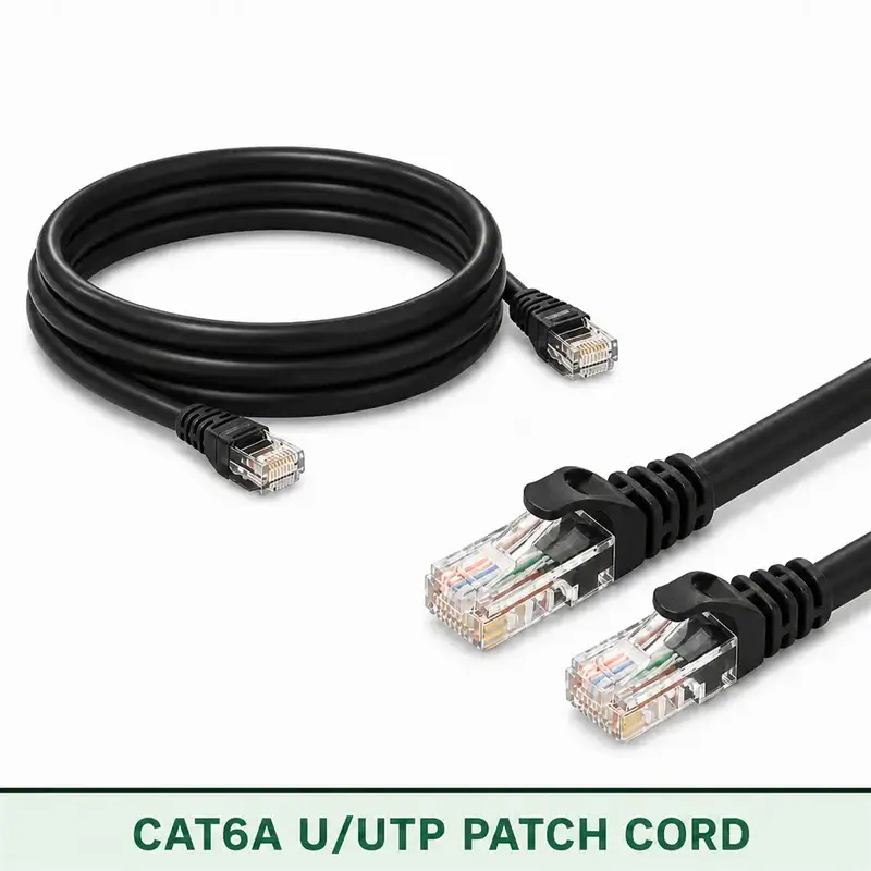 Cat6A U/UTP 6A3PMUOKXX Series | 23 AWG Outdoor Network Patch Cord black color
