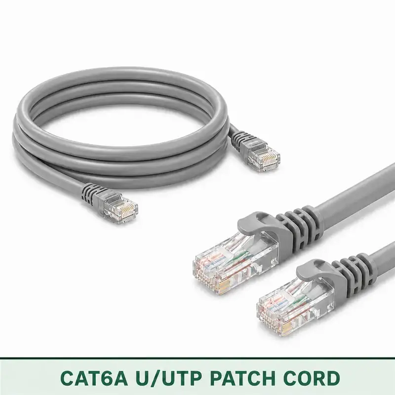 Cat6A U/UTP 6A3PBULXXX Series | 23 AWG Network Patch Cord grey color