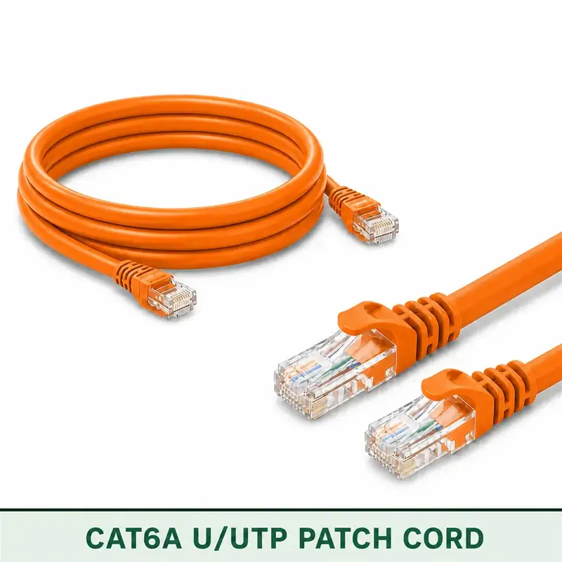 Cat6A U/UTP 6A4PBULXXX Series | 24 AWG Network Patch Cord orange color