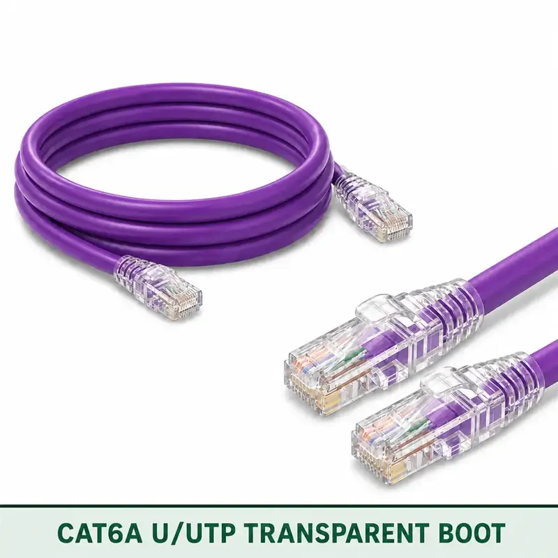 Cat6A U/UTP 6A3RMULXXX Series | 23 AWG Transparent Network Patch Cord violet color