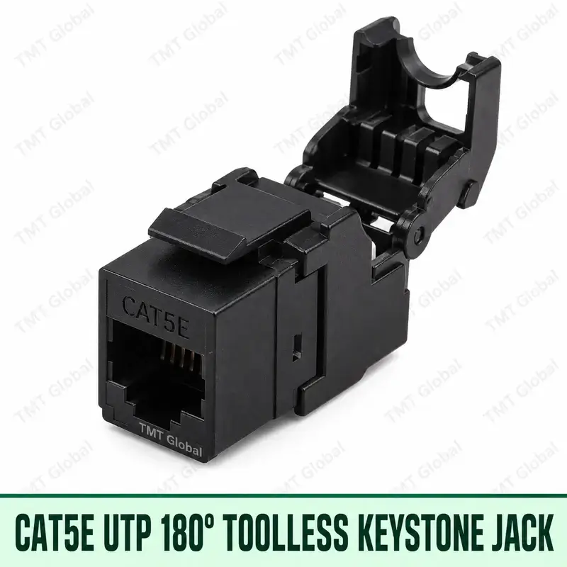 Cat5e UTP 180-degree tool-less keystone jack, TMT Global
