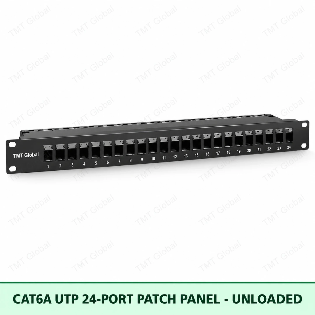 69025-Cat6A-UTP-24-Port-Panel-Unloaded Cat6A UTP 24-Port Patch Panel – Unloaded