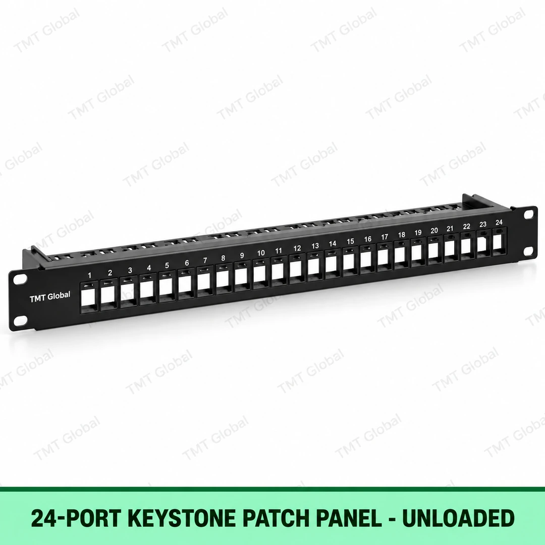 69048-24-Port-Keystone-Patch-Panel-Unloaded Universal 24-Port Keystone Patch Panel – Unloaded