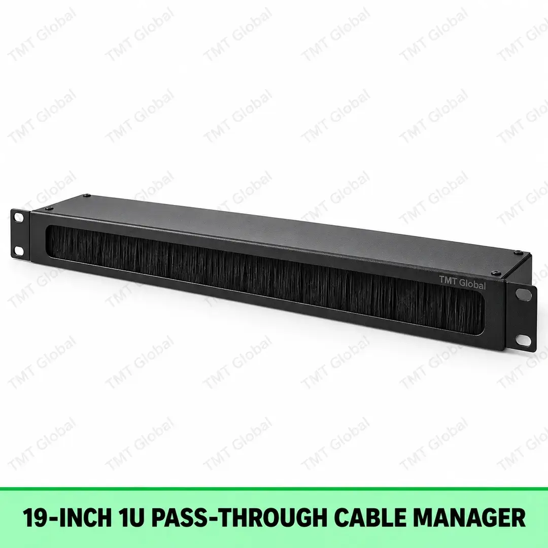 69101-19-Inch-1U-Horizontal-Pass-Through-Cable-Manager TMT 19-inch 1U Horizontal Pass-Through Cable Manager Series by TMT Global