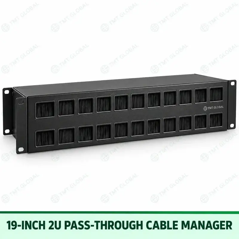 19-inch 2U Horizontal Pass-Through Cable Manager by TMT Global