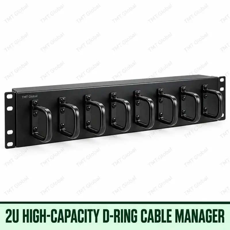 2U high-capacity D-ring cable manager, TMT Global