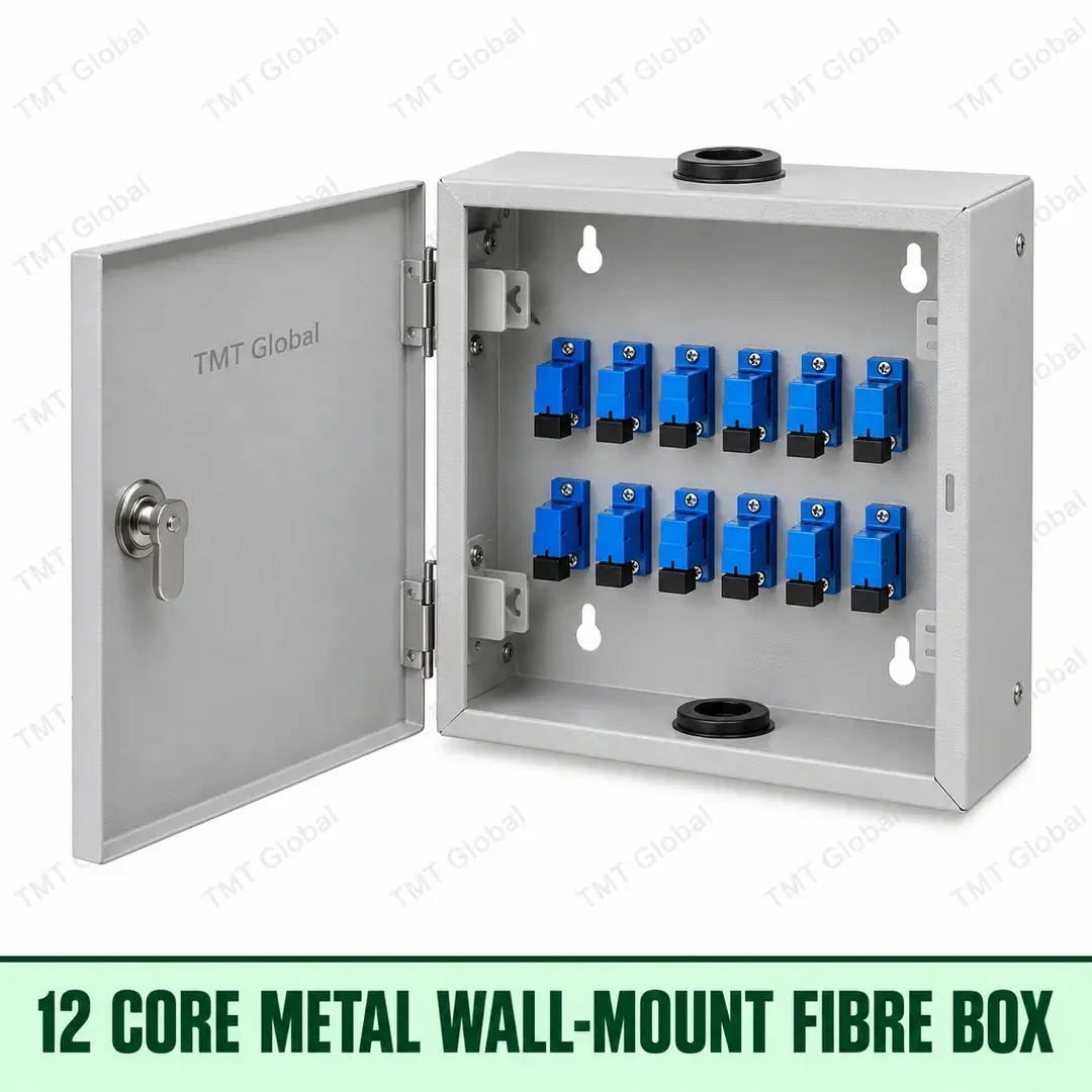 69222-12-Core-Metal-Wall-Mount-Fibre-Box-SC 12-core metal wall-mount SC fibre box, TMT Global