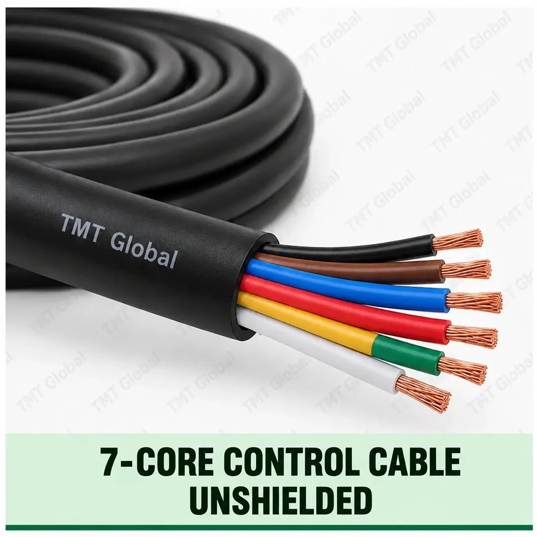 TMT-GLOBAL-07U-7-Core-Unshielded-Control-Cable-1080x1080 TMT Global 7 core Unshielded Control Cable, with 7 visible copper conductors; unshielded.