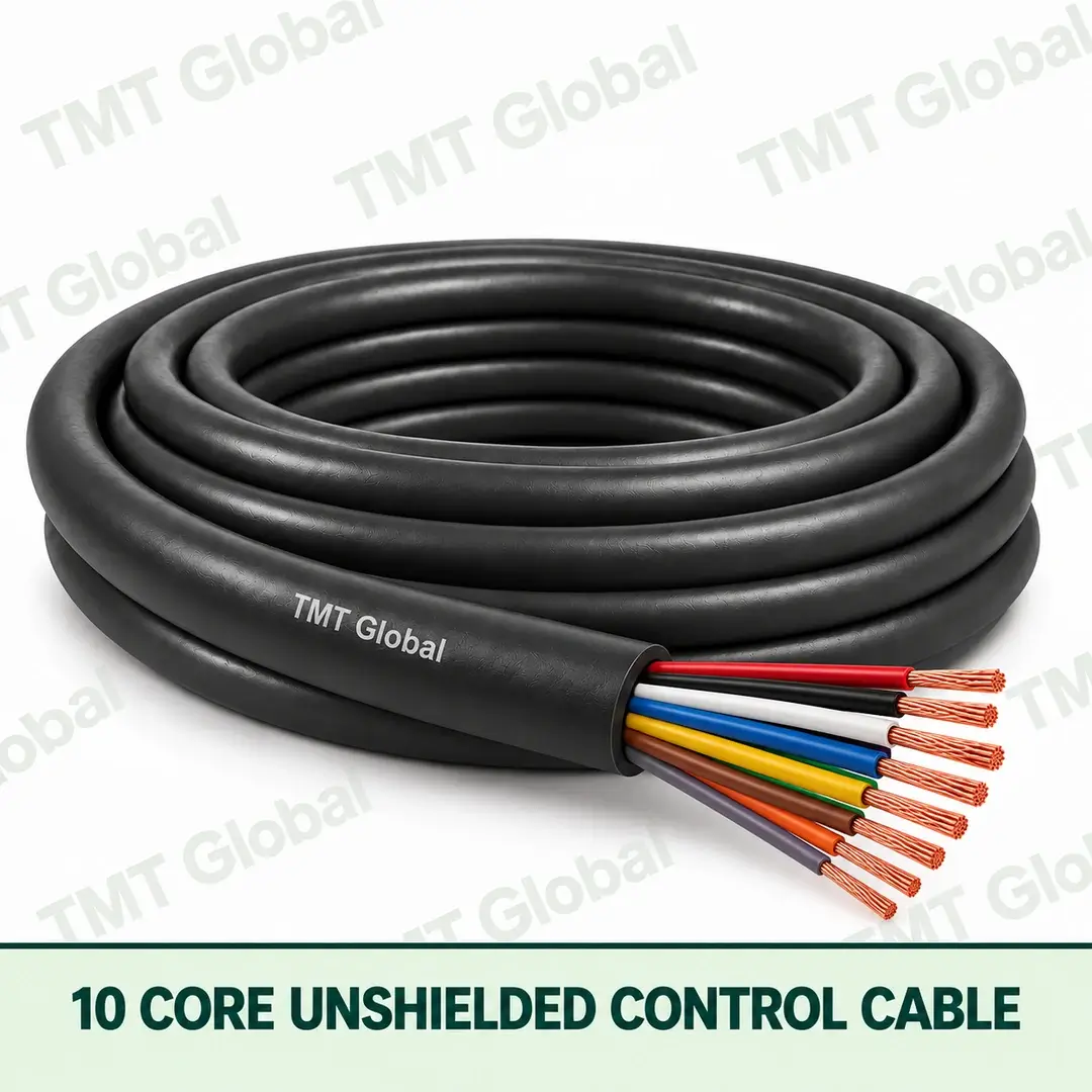TMT-GLOBAL-10U-10-Core-Unshielded-Control-Cable-1080x1080 TMT Global 10 core Unshielded Control Cable, with 10 visible copper conductors; unshielded.