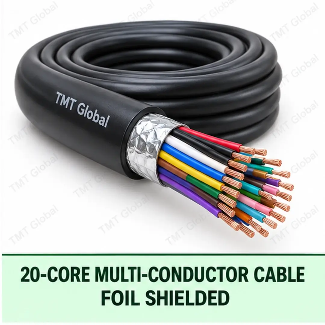 TMT-GLOBAL-MC-20C-F-20-Core-Foil-Shielded-Multi-Conductor-Cable-1080x1080 TMT Global 20 core foil shielded multi-conductor cable, with 20 individually insulated copper conductors.