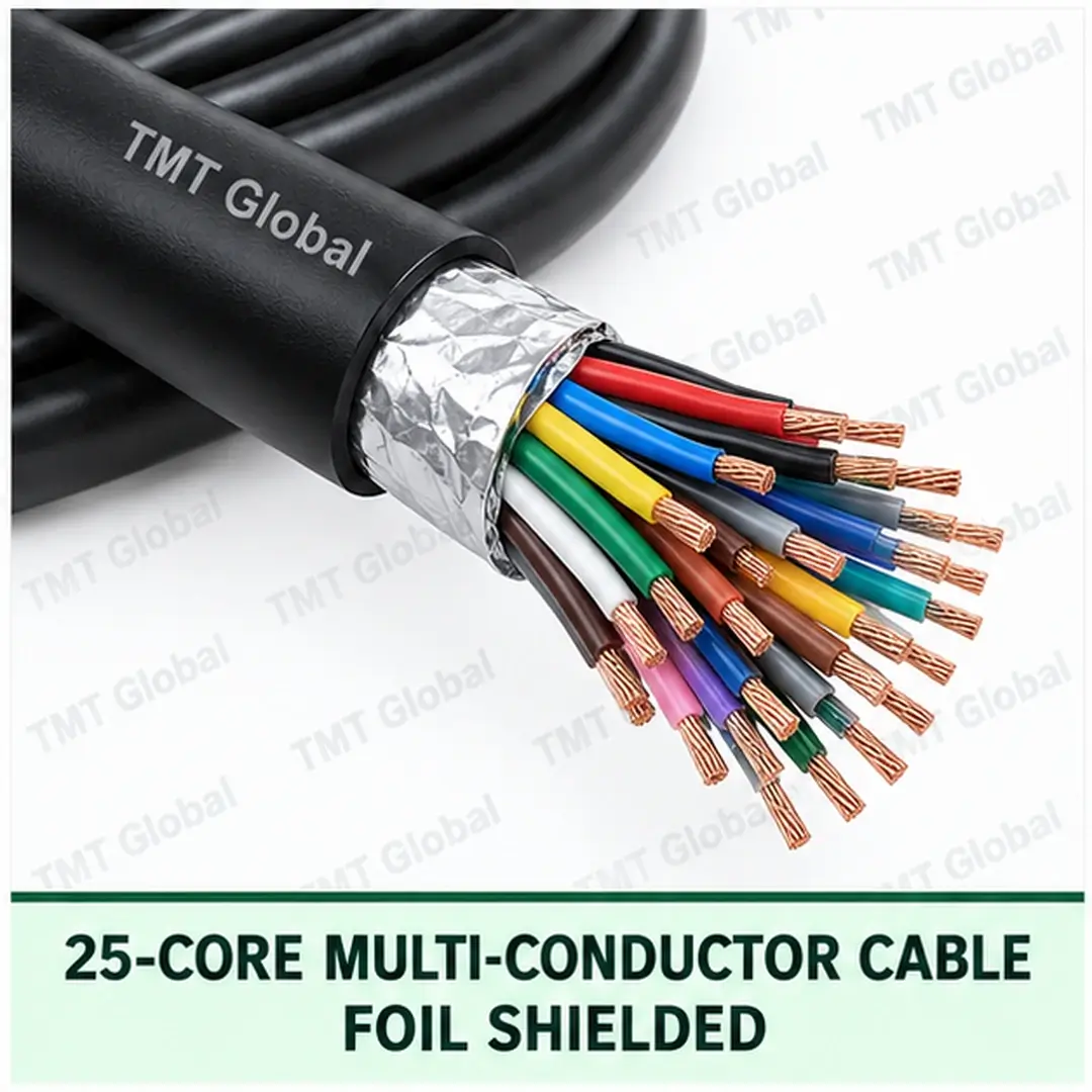TMT-GLOBAL-MC-25C-F-25-Core-Foil-Shielded-Multi-Conductor-Cable-1080x1080 TMT Global 25 core foil shielded multi-conductor cable, with 25 individually insulated copper conductors.