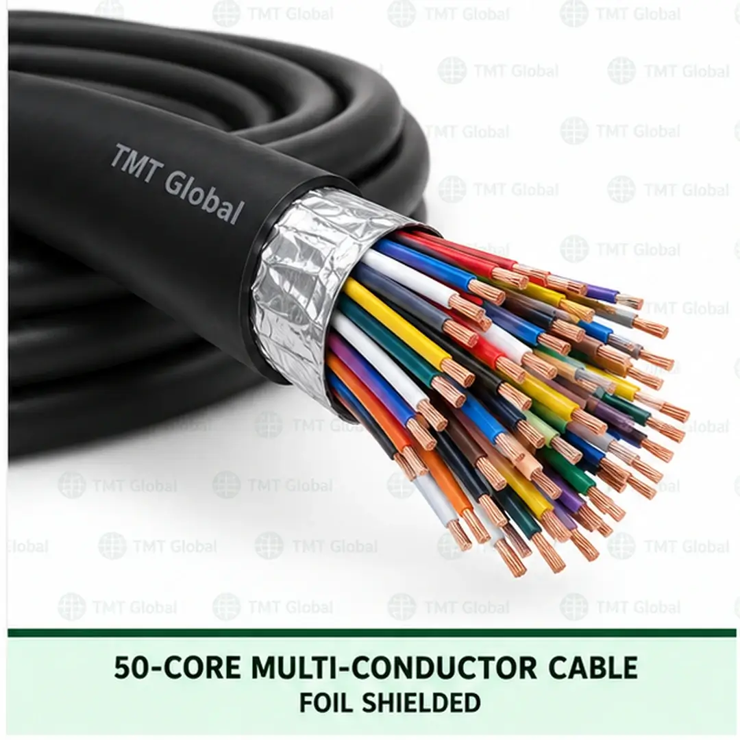 TMT-GLOBAL-MC-50C-F-50-Core-Foil-Shielded-Multi-Conductor-Cable-1080x1080 TMT Global 50 core foil shielded multi-conductor cable, with 50 individually insulated copper conductors.